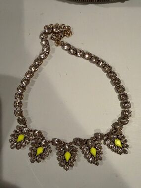 J. Crew Gold-Tone Crystal Necklace with Yellow Teardrops